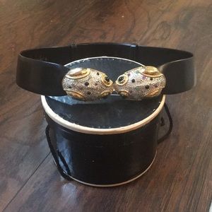 Judith Leiber diamond studded frog belt